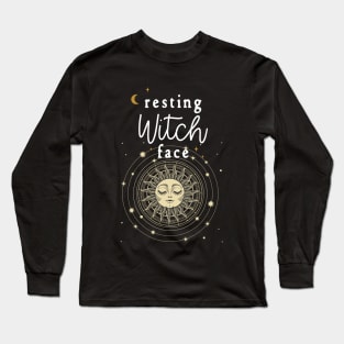 Resting Witch Face Funny Pagan Wicca Magic Long Sleeve T-Shirt